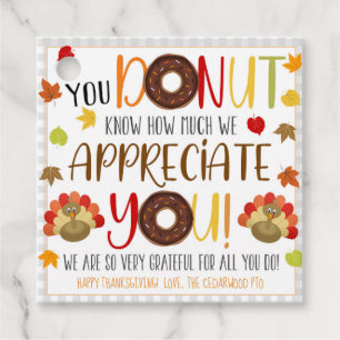 Erntedank Donut Gift Tag Geschenkanhänger
