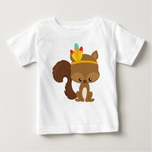 Erntedank Eichhörnchen, Braunhörnchen, Federn Baby T-shirt