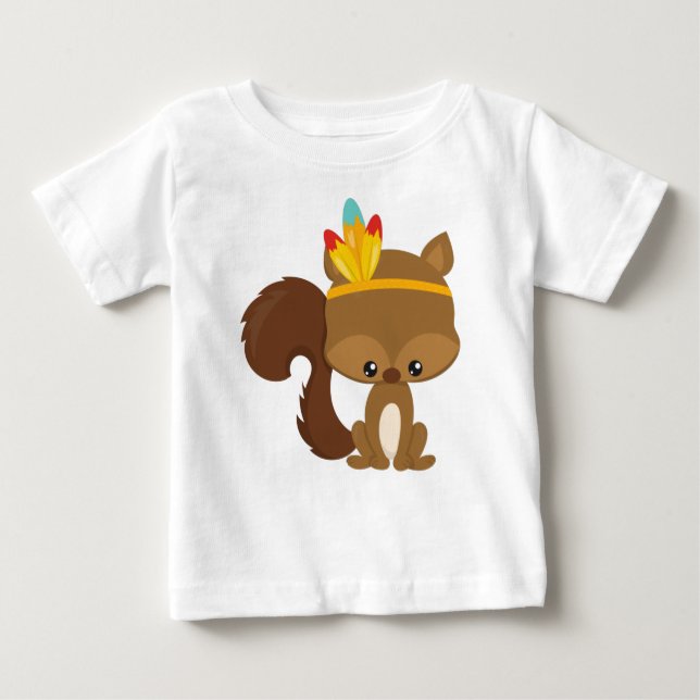 Erntedank Eichhörnchen, Braunhörnchen, Federn Baby T-shirt (Vorderseite)