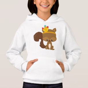 Erntedank Eichhörnchen, Braunhörnchen, Federn Hoodie