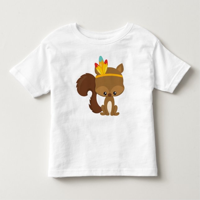 Erntedank Eichhörnchen, Braunhörnchen, Federn Kleinkind T-shirt (Vorderseite)