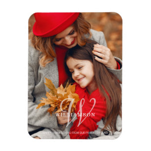 Erntedank Einfache Monogram Message Family Foto Magnet