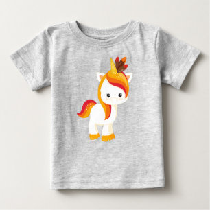 Erntedank Einhorn, Niedliches Einhorn, Federn Baby T-shirt