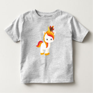 Erntedank Einhorn, Niedliches Einhorn, Federn Kleinkind T-shirt