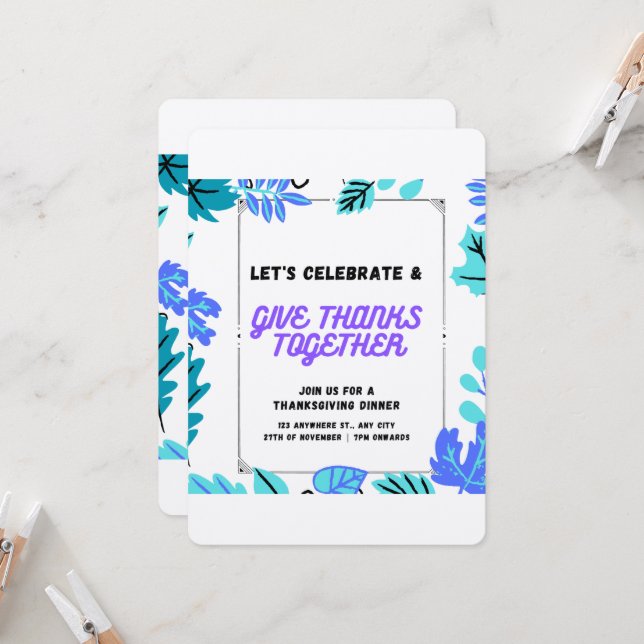 Erntedank Einladung (Vorderseite/Rückseite Beispiel)