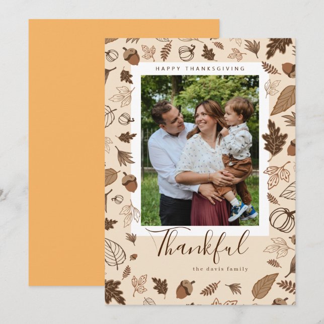 Erntedank Einladung (Vorne/Hinten)