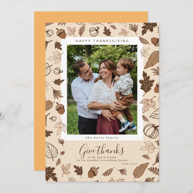 Erntedank Einladung (Vorne/Hinten)