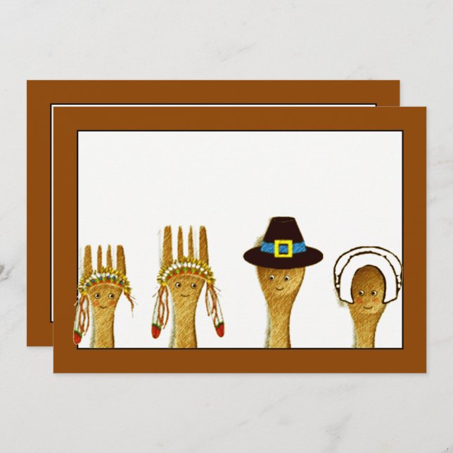 Erntedank Einladung (Vorne/Hinten)