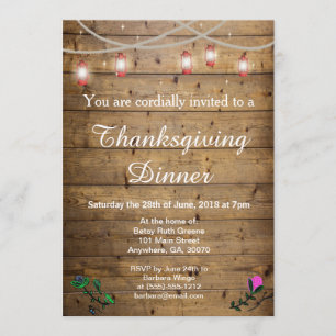 Erntedank-Einladungskarte für rustikale Leuchten Einladung