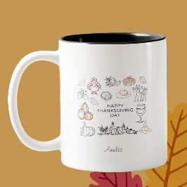 Erntedank Elegant Minimalistisch Zweifarbige Tasse