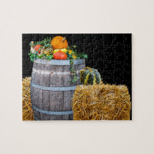 Erntedank Ernte Szene mit Barrel und Produktion Puzzle