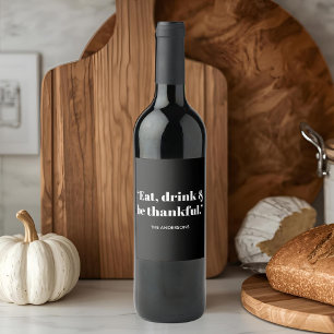 Erntedank essen, trinken und dankbar sein weinetikett