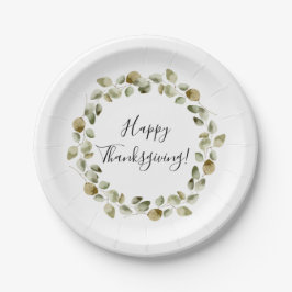 Erntedank Eucalyptus Wreath Pappteller