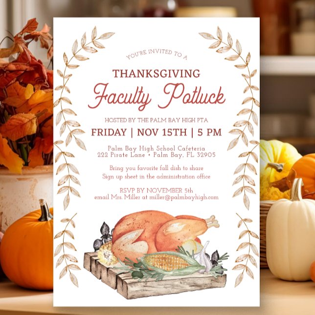 Erntedank Faculty Potluck Invite Einladung (Faculty Potluck Thanksgiving Invitation)