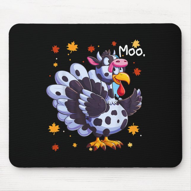 Erntedank Fake Türkei Mow Kopf Funny Fall Mousepad (Vorne)