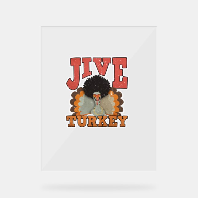 Erntedank & Fall Apparel, Jive Türkei - Retro 1 Acrylschild (Vorderseite)