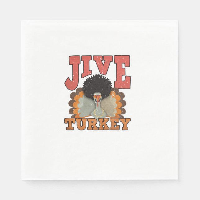 Erntedank & Fall Apparel, Jive Türkei - Retro 1 Serviette (Vorderseite)