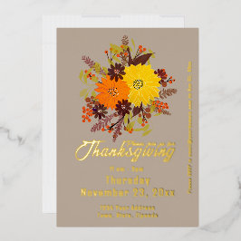 Erntedank Fall Floral Botanisch Folieneinladung
