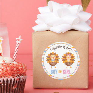 Erntedank Fall Gender-Offenlegung Türkei Runder Aufkleber