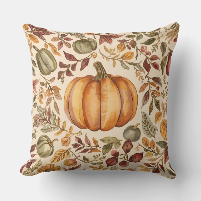 Erntedank, Fall Harvest Pumpkins Design Kissen (Vorderseite)