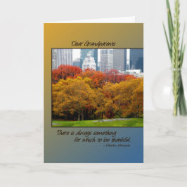 Erntedank-Fall in Central Park für Großeltern Feiertagskarte