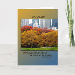 Erntedank-Fall in Central Park für Schwester Feiertagskarte
