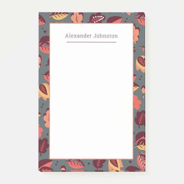 Erntedank Fallende Blätter Art Déco Herbst Post-it Klebezettel (Vorderseite)