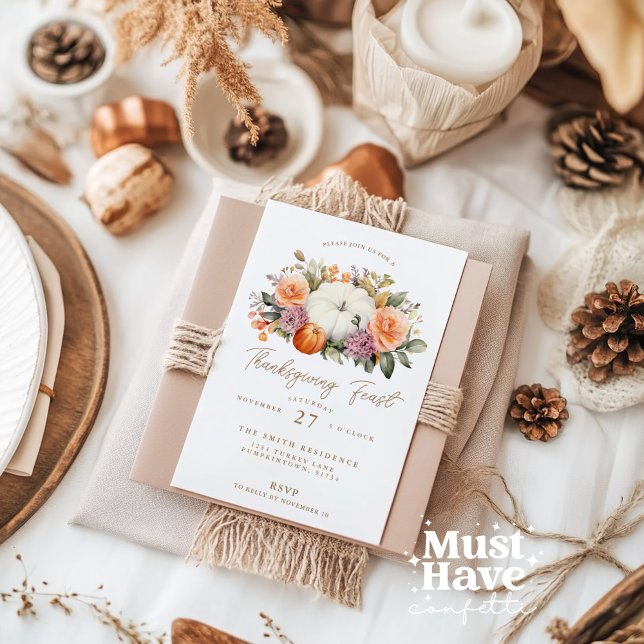 Erntedank Feeling Pumpkin Dinner Party Einladung (Von Creator hochgeladen)