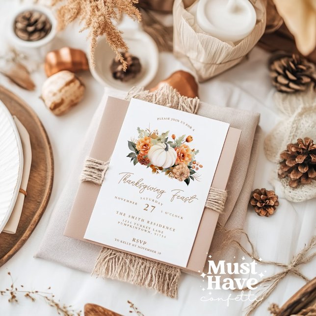 Erntedank Feeling Pumpkin Dinner Party Einladung (Von Creator hochgeladen)