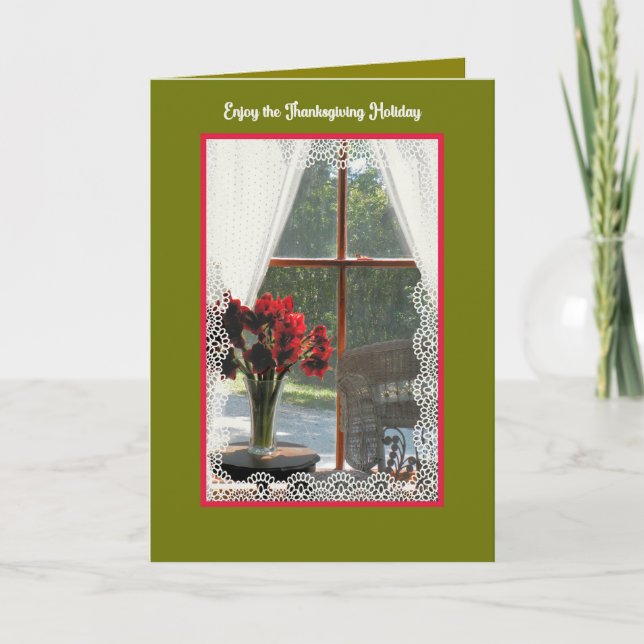 Erntedank-Fensterdesign Dankeskarte (Vorderseite)