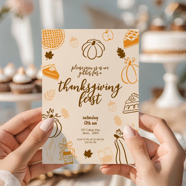 Erntedank Fest Herbst Abendessen Einladung (Von Creator hochgeladen)