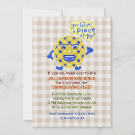 Erntedank Fest Herbst Party Funny Pie Pun Einladung