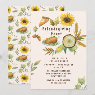 Erntedank Fest Türkei Pumpkin Pie Sonnenblumen Einladung