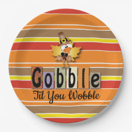 Erntedank Festivals Gobble Til You Wobobobobic Tür Pappteller