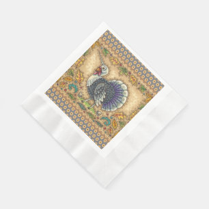 ERNTEDANK-FESTTAG-TURKEY-EINHORN, WHIMISCHE FANTAS SERVIETTE