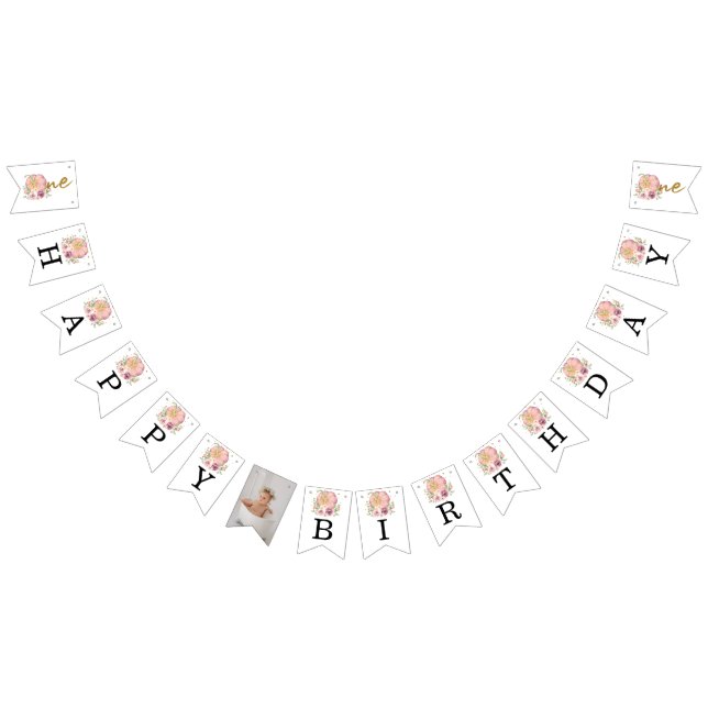 Erntedank First Birthday Pumpkin Wimpelkette (Alle)