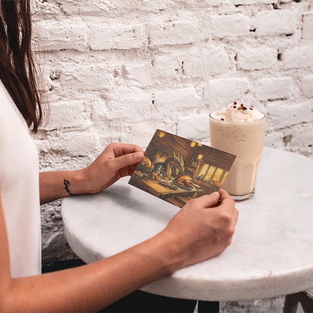 Erntedank Fit für einen Drachen Feiertagspostkarte (Von Creator hochgeladen)