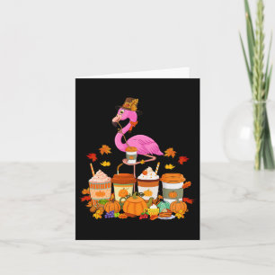 Erntedank Flamingo mit einem Fallhahn Kaffeekuppen Karte