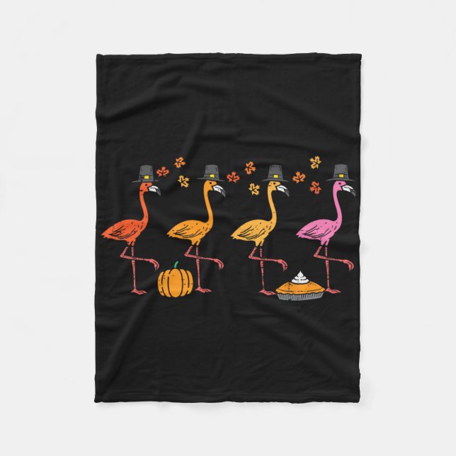 Erntedank Flamingos Funny Herbst Herbstvogel Männe Fleecedecke (Vorderseite)