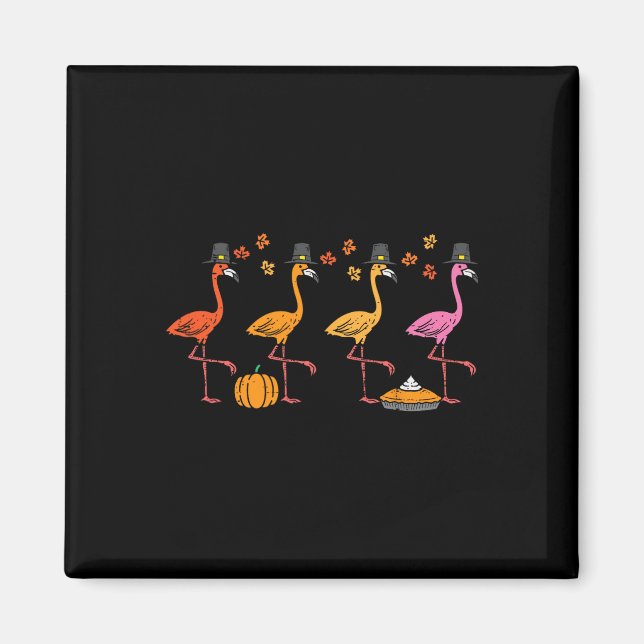 Erntedank Flamingos Funny Herbst Herbstvogel Männe Magnet (Vorne)