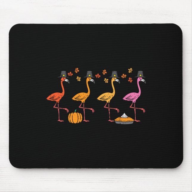 Erntedank Flamingos Funny Herbst Herbstvogel Männe Mousepad (Vorne)