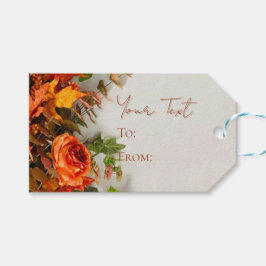 Erntedank Florals Holiday Gift Tag Geschenkanhänger