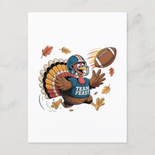 Erntedank Football Turkey Fantasy Football Ankündigungspostkarte