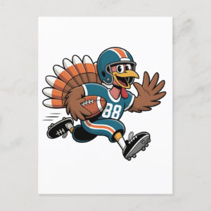 Erntedank Football Turkey Fantasy Football Feiertagspostkarte