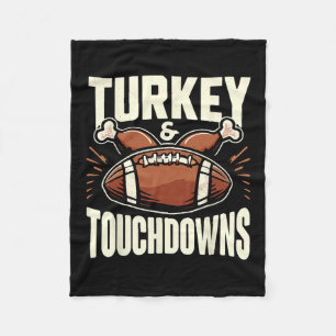 Erntedank Football Turkey und Touchdowns Football Fleecedecke