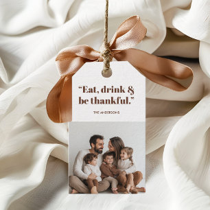 Erntedank Foto essen Drink & Sei dankbar Geschenkanhänger