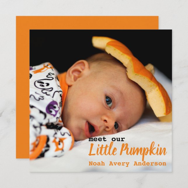 Erntedank Foto Geburtsankündigung Einladung (Vorne/Hinten)