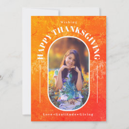 Erntedank Foto Modernes Orange Feiertagskarte