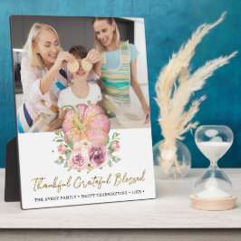 Erntedank Foto Personalisiert Pumpkin Pink Fotoplatte