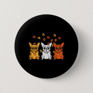 Erntedank French Bulldog Fall Frenchie Dog Men Button